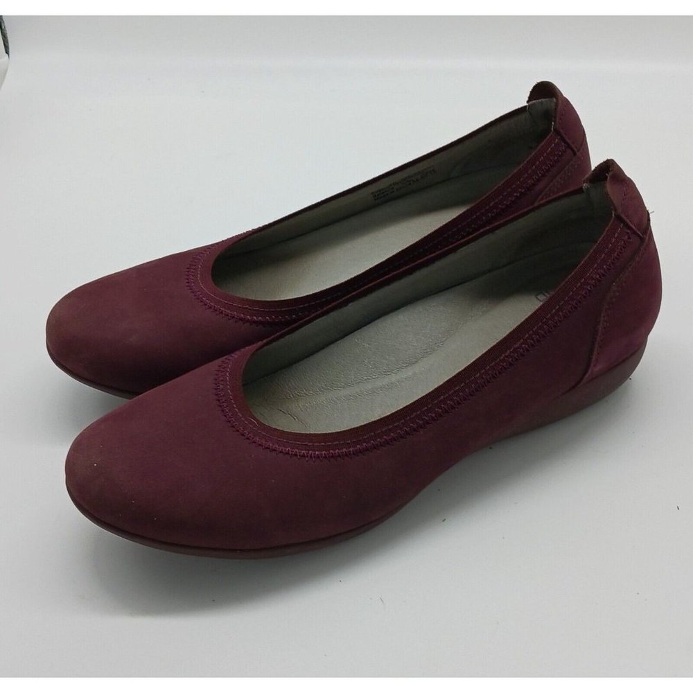 Dansko Kristen Millard Nubuck US Size 8 European  39 Burgandy Wedge Comfort Shoe